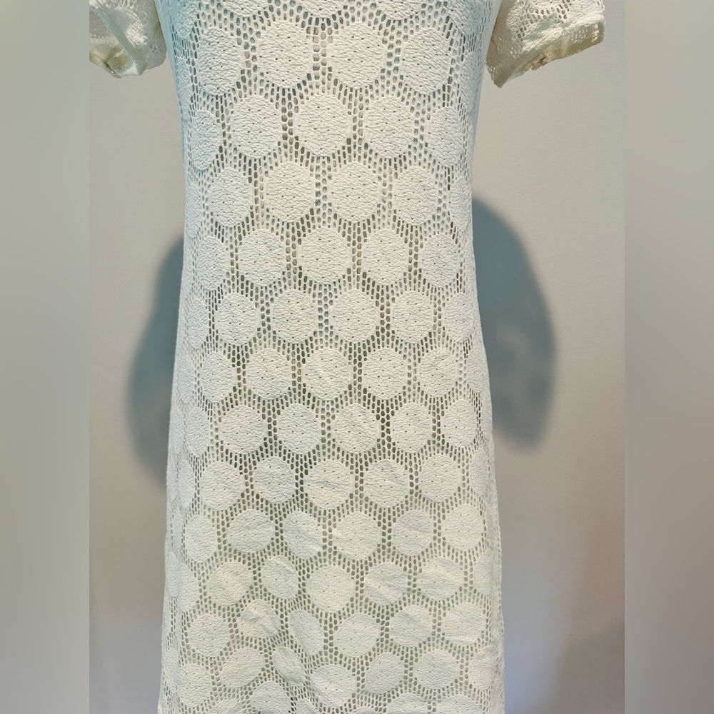Vintage crochet/60’s inspired white polka dot dress - Picture 4 of 13